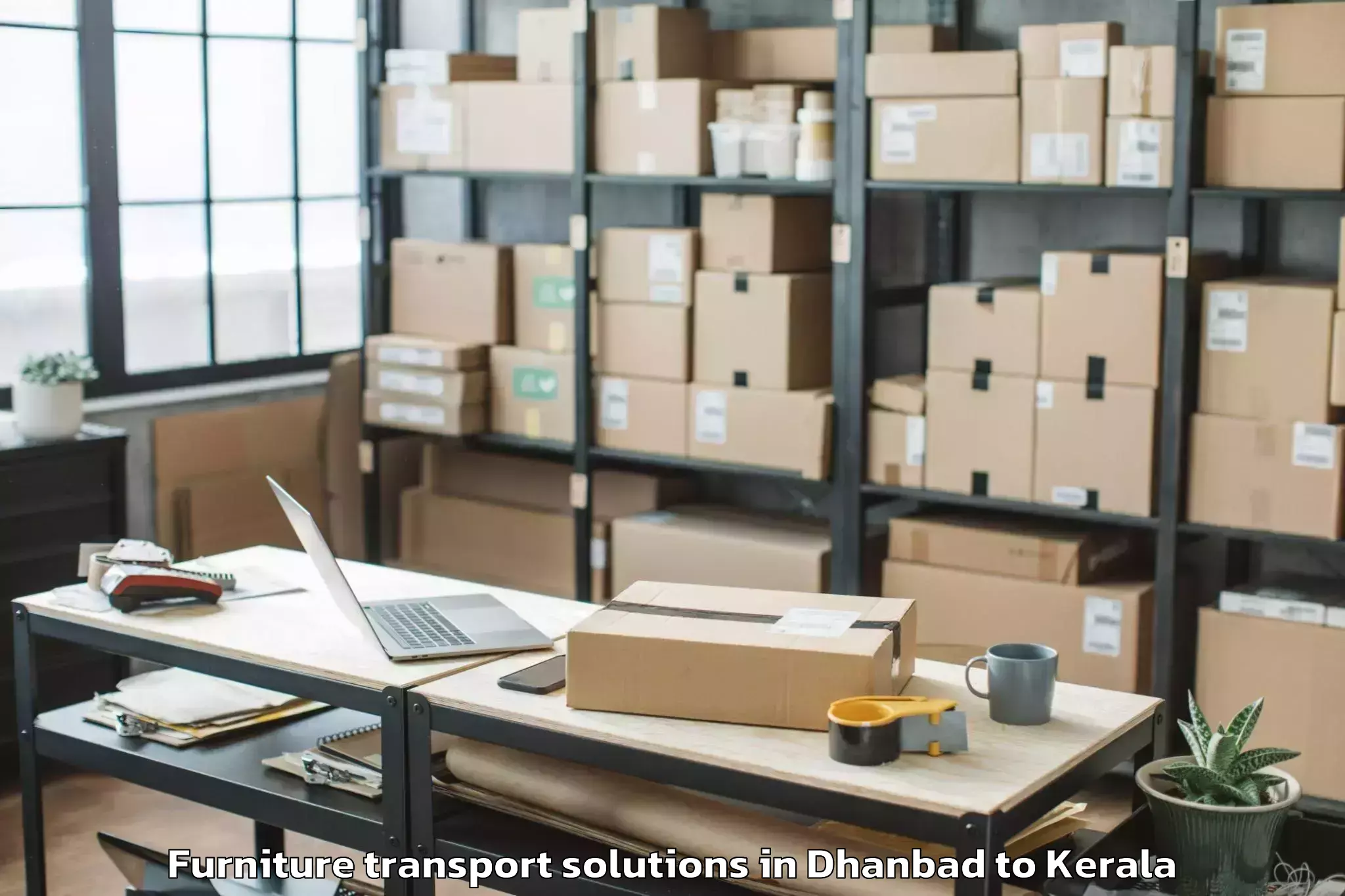 Top Dhanbad to Pariyapuram Furniture Transport Solutions Available